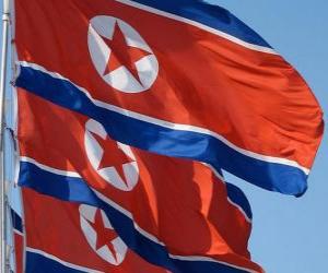 Puzle Bandeira da Coreia do Norte