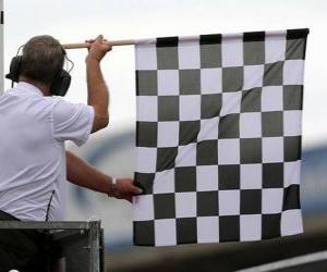 Puzle bandeira de xadrez, esta bandeira é mostrada no final da corrida