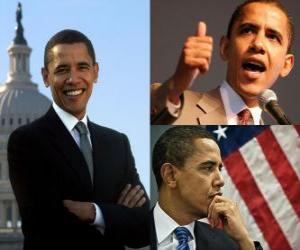 Puzle Barack Obama o primeiro presidente negro ocupar o posto dos Estados Unidos da América