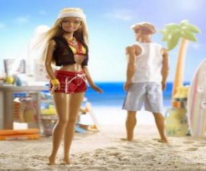 Puzle Barbie e Ken na praia