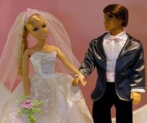 Puzle Barbie e Ken no dia do casamento