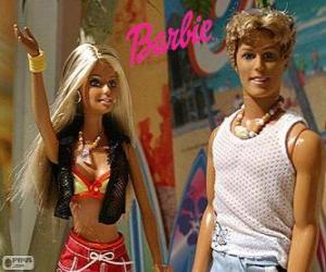 Puzle Barbie e Ken no verão