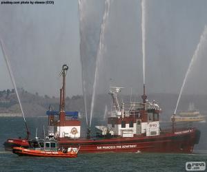 Puzle Barco bombeiro