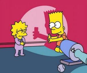 Puzle Bart distraindo sua irmã Maggie