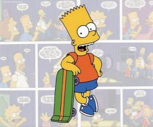 Puzle Bart Simpson com seu skate