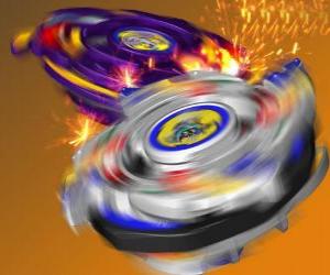 Puzle Beyblade Tyson, o pião de batalha do Dragoon. Dragoon é a Besta Bit de Tyson 