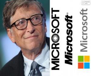 Puzle Bill Gates, empresário e cientista da computação estadunidense, co-fundador da empresa de software Microsoft