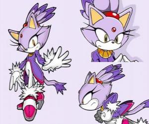 Puzle Blaze the Cat, uma princesa e uma das amigas de Sonic