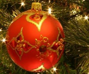 Puzle Bola do Natal decorada com motivos geométricos