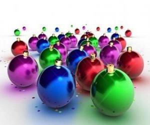 Puzle Bolas de Natal coloridas