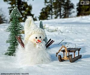 Puzle Boneco de neve e trenó