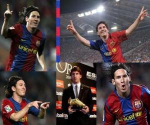 Puzle Bota de Ouro 2009-10 Leo Messi, Barcelona (ARG) FC