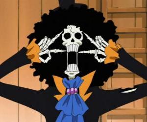 Puzle Brook Somente Ossos, um esqueleto músico de One Piece