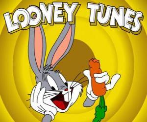 Puzle Bugs Bunny ou  Pernalonga, o coelho herói das aventuras do Looney Tunes