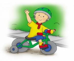 Puzle Caillou, andar de bicicleta