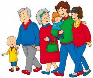 Puzle Caillou de passeio com sua família