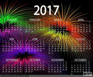Puzle Calendário de 2017, feliz ano