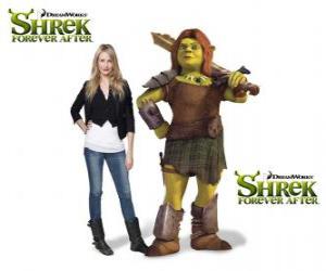 Puzle Cameron Diaz dá a voz de Fiona, o guerreiro, no mais recente filme Shrek para Sempre