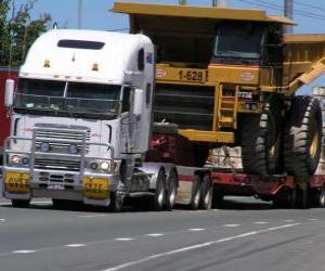 Puzle Caminhão, transportando uma grande camiao