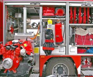 Puzle Caminhão de bombeiros de equipe