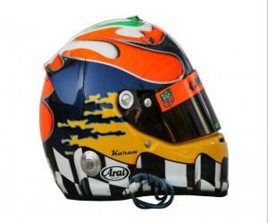 Puzle Capacete de Karun Chandhok 2010