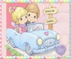 Puzle Casal em carro