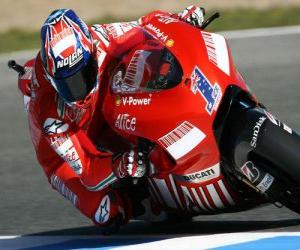 Puzle Casey Stoner pilota seu moto GP