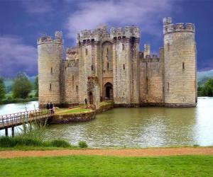 Puzle Castelo com uma ponte sobre o rio