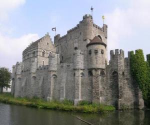 Puzle Castelo dos Condes em Ghent, Bélgica