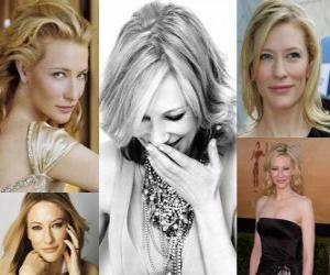 Puzle Cate Blanchett é uma atriz e diretora teatral australiana. Ganhou vários prêmios como atriz, mais notavelmente dois SAGs, dois Globos de Ouro, dois BAFTAs, um Óscar