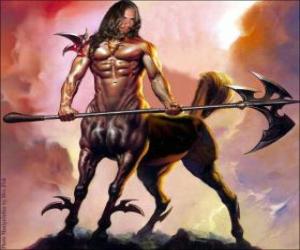 Puzle Centauro armado - Ser com o corpo ea cabeça humana e corpo de cavalo