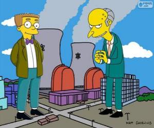 Puzle Charles Montgomery Burns e Waylon Smithers, proprietário da central nuclear de Springfield e o seu assistente