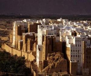 Puzle Cidade Velha murado Shibam, Iémen.