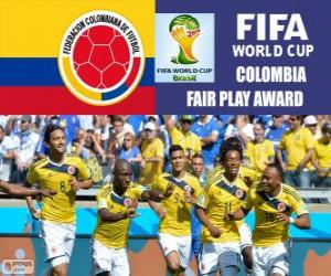 Puzle Colômbia, Prêmio Fair Play. Copa do mundo de futebol Brasil 2014