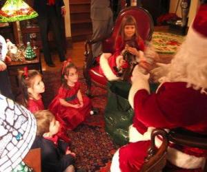 Puzle Criança falando com Papai Noel