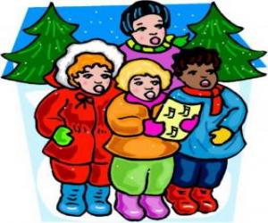 Puzle Crianças cantando músicas natalinas na rua