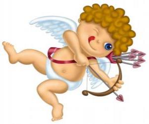 Puzle Cupido atirar uma flecha com um arco