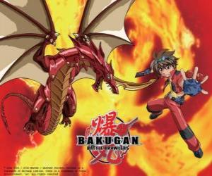 Puzle Dan Kuso e seu guardião Bakugan Pyrus Drago