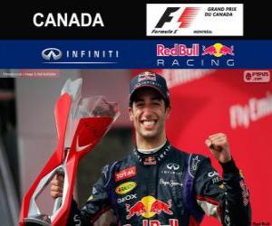 Puzle Daniel Ricciardo comemora sua vitória no GP do Canadá de 2014 2014