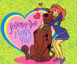 Puzle Daphne abraçando Scooby Doo