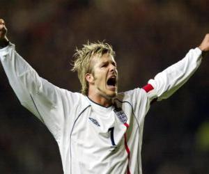 Puzle David Beckham comemorando um gol