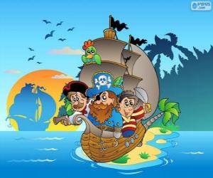 Pirates Jigsaw Puzzle - Piratas quebra-cabeça educação aventura