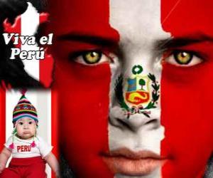 Puzle Dia da Independência do Peru, 28 de julho. Ele comemora a Declaração de Independência da Espanha em 1821