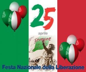 Puzle Dia da Liberação, feriado nacional italiano comemorado em 25 de abril