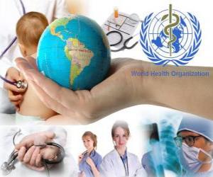 Puzle Dia Mundial da Saúde, em comemoração da fundação da OMS em 7 de abril de 1948
