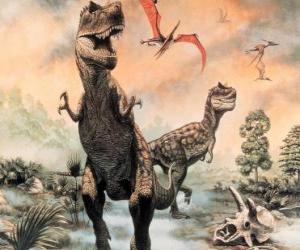 Puzle Dinossauros e pterodactylus
