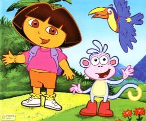 Puzle Dora a aventureira e seu amigo macaco Botas