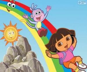 Puzle Dora, Botas e o arco-íris