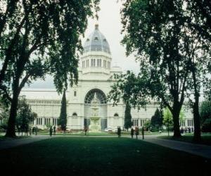 Puzle Edifício da Exposição Real e Jardins de Carlton, projetado pelo arquiteto José Ricardo. Austrália