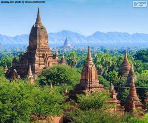 Puzle Edifícios religiosos de Bagan, Myanmar